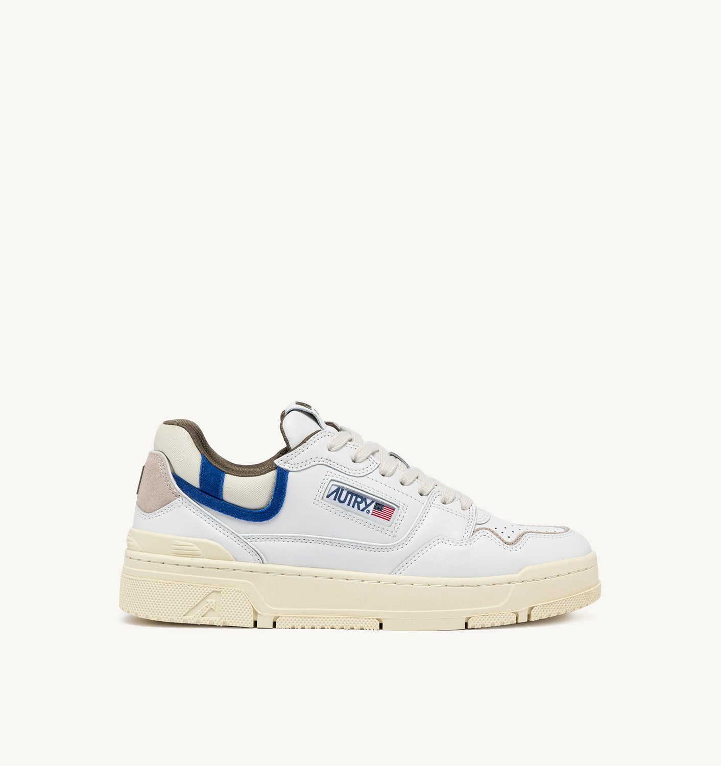 CLC LOW IN PELLE BIANCA E SUEDE BLU