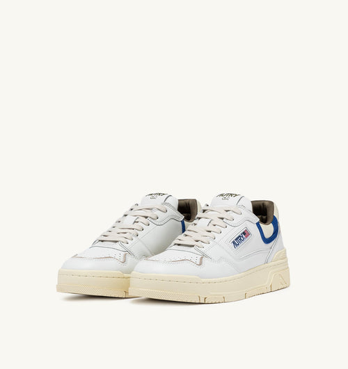 CLC LOW IN PELLE BIANCA E SUEDE BLU