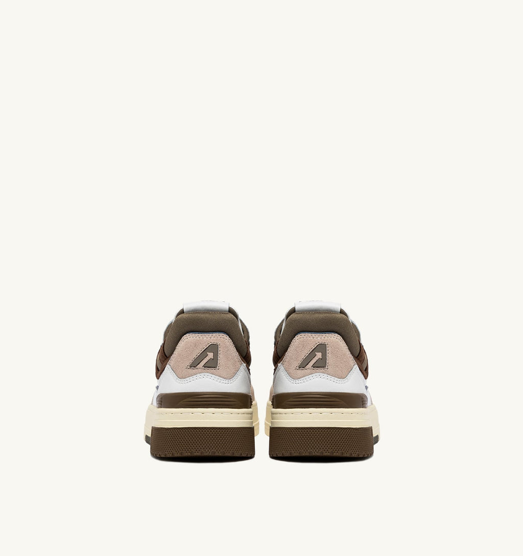 CLC LOW IN PELLE E SUEDE BIANCO E COVERT GREEN
