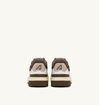 CLC LOW IN PELLE E SUEDE BIANCO E COVERT GREEN