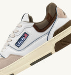 CLC LOW IN PELLE E SUEDE BIANCO E COVERT GREEN