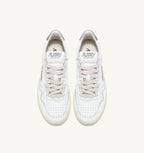 MEDALIST LOW IN PELLE BIANCA E METALLIZZATA ARGENTO