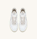MEDALIST LOW IN PELLE BIANCA E METALLIZZATA ORO