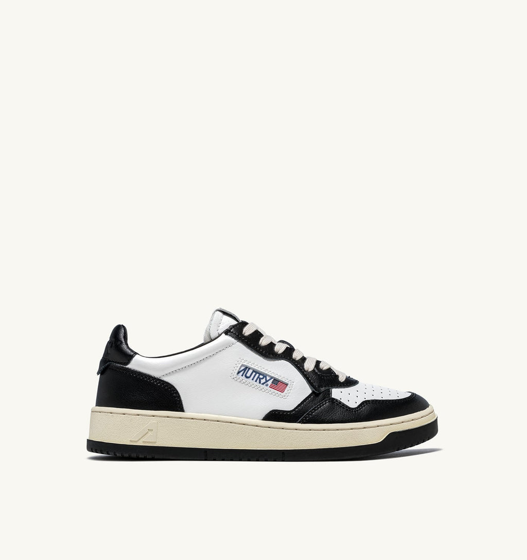 MEDALIST LOW BICOLOR IN PELLE BIANCA E NERA
