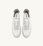 MEDALIST LOW IN PELLE BIANCA E BLU E SUEDE BEIGE