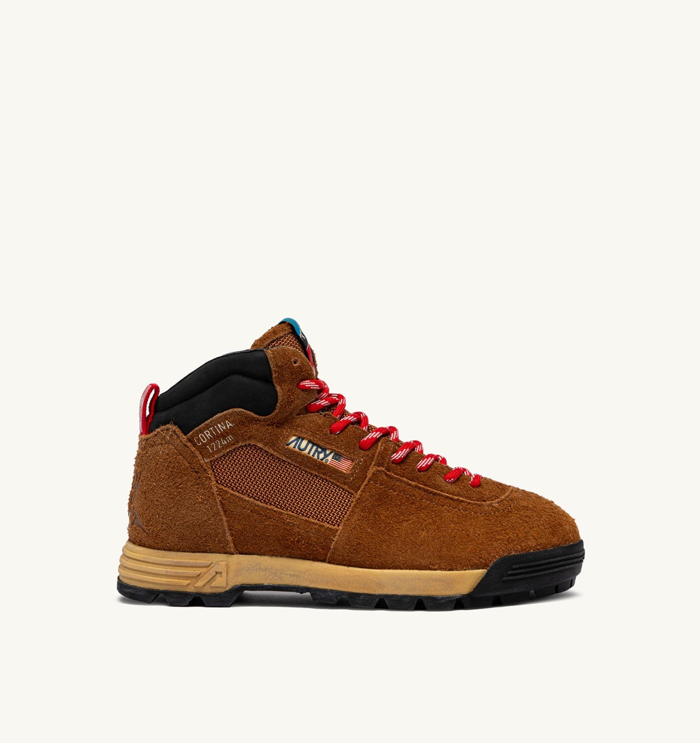 MALGA CORTINA IN SUEDE CASTAGNA E FLAME SCARLET DONNA