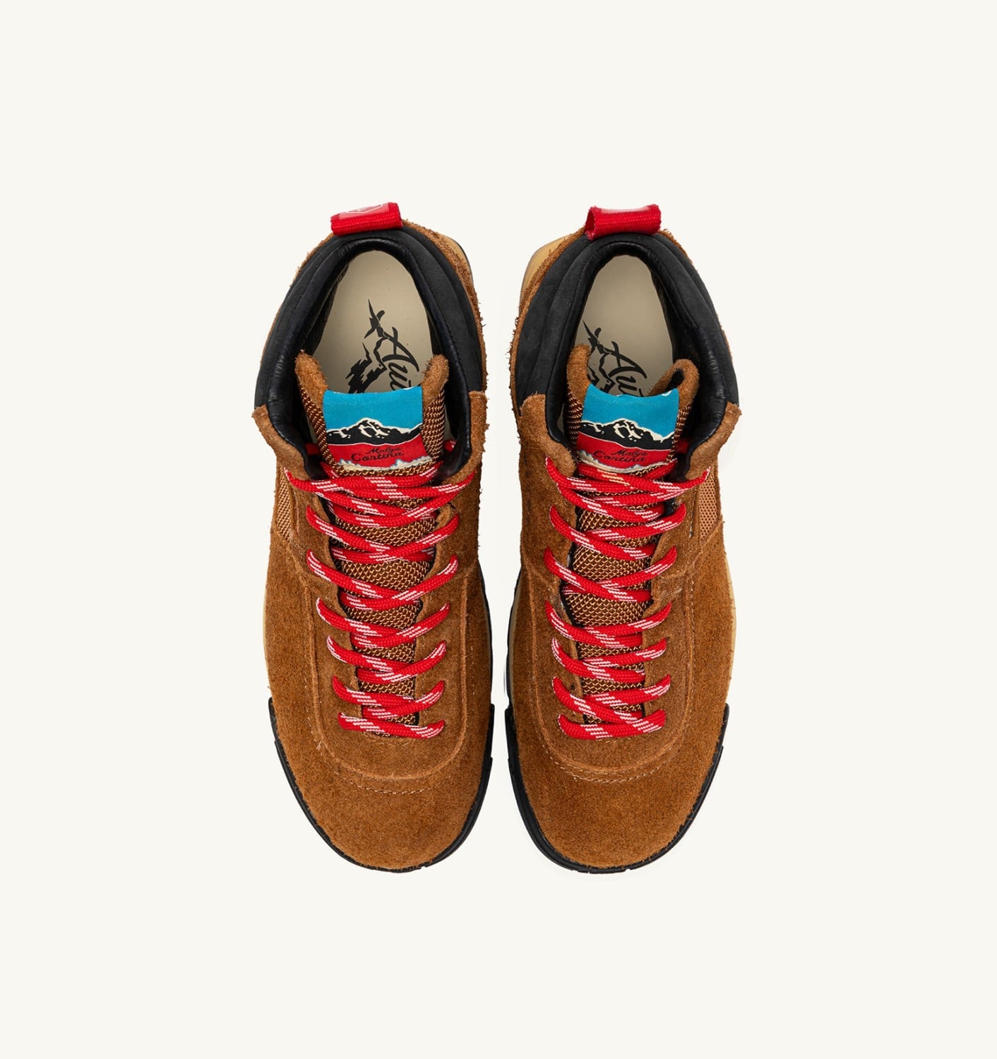 MALGA CORTINA IN SUEDE CASTAGNA E FLAME SCARLET DONNA