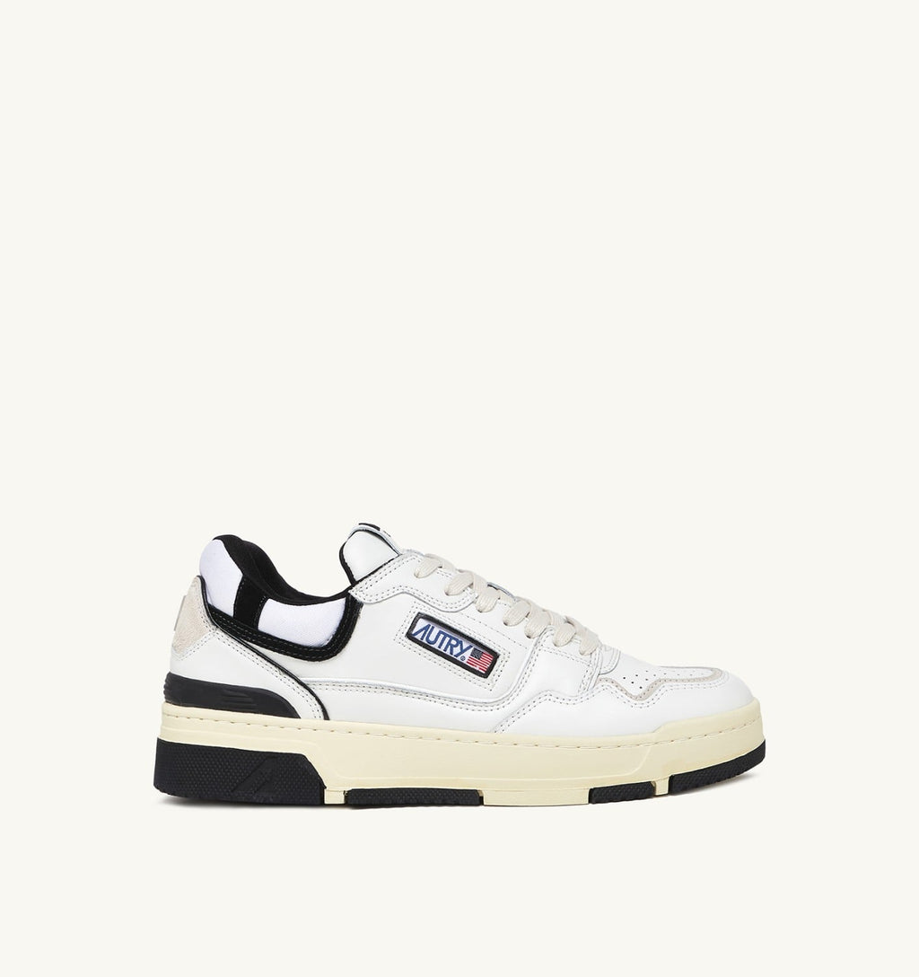 CLC LOW IN PELLE BIANCA E SUEDE NERA