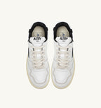 CLC LOW IN PELLE BIANCA E SUEDE NERA