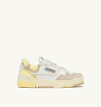 CLC LOW IN PELLE E SUEDE BIANCO BOULDER E LEMON MERINGUE