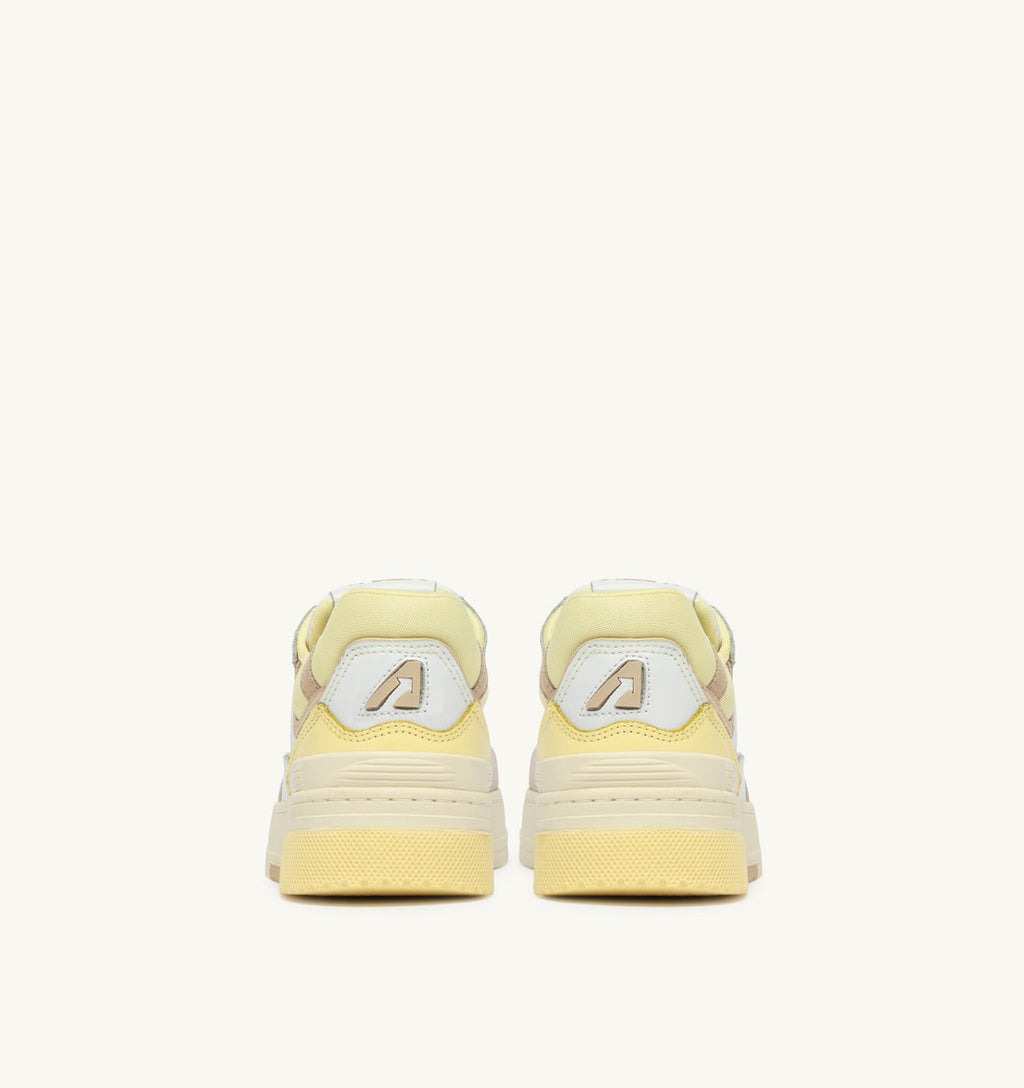 CLC LOW IN PELLE E SUEDE BIANCO BOULDER E LEMON MERINGUE