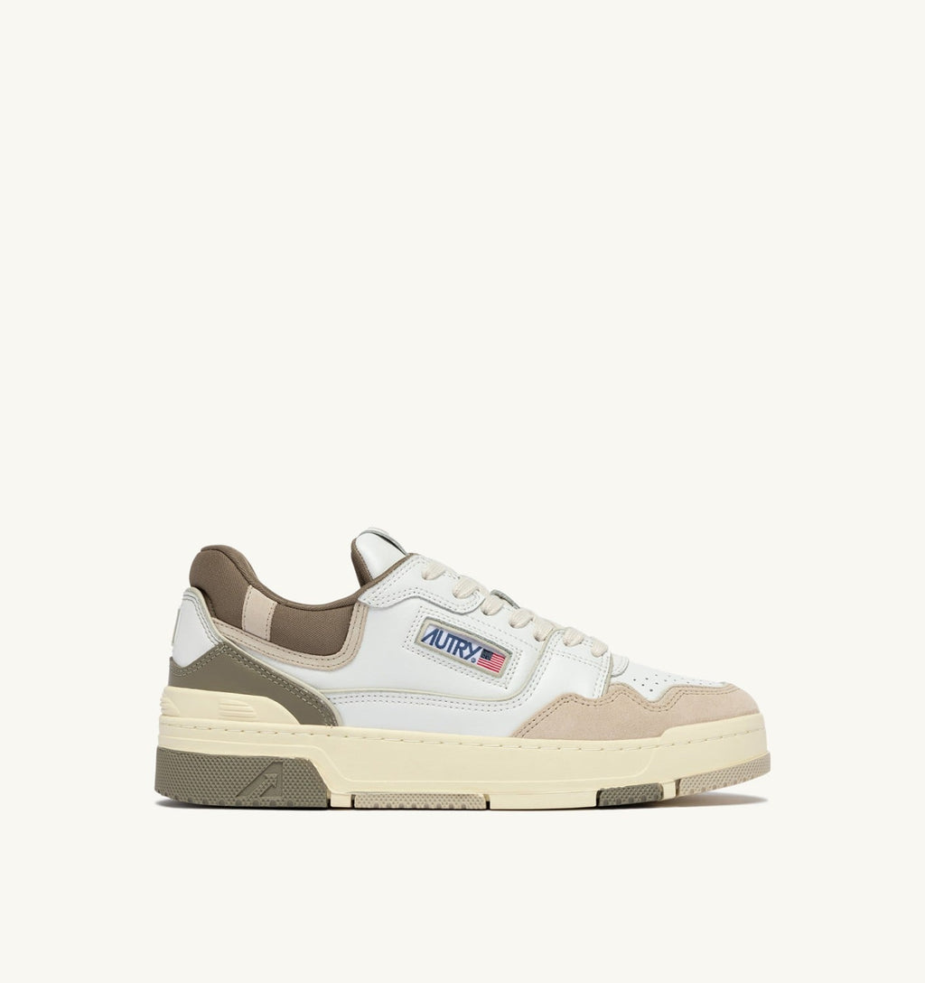 CLC LOW IN PELLE E SUEDE BIANCO PELICAN E COVERT GREEN