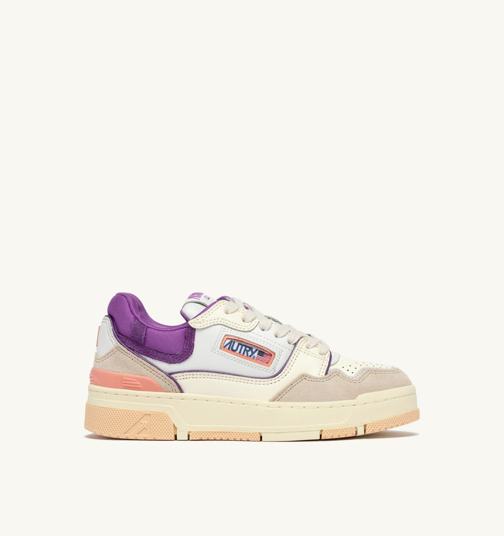 CLC LOW IN PELLE E SUEDE BIANCO SAND E DEWBERRY