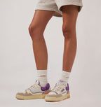 CLC LOW IN PELLE E SUEDE BIANCO SAND E DEWBERRY