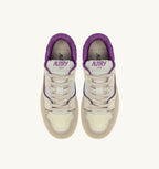CLC LOW IN PELLE E SUEDE BIANCO SAND E DEWBERRY
