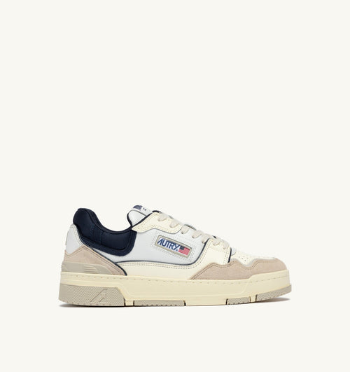 CLC LOW IN PELLE E SUEDE BIANCO SAND E SPACE BLUE