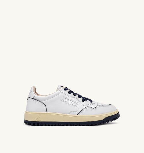 GOLF LOW IN PELLE BIANCA E NAVY