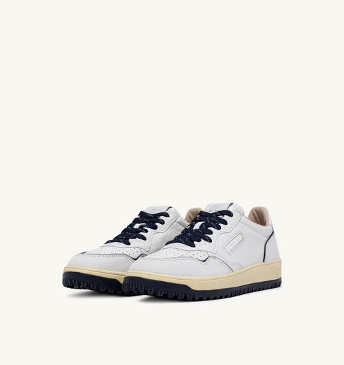 GOLF LOW IN PELLE BIANCA E NAVY