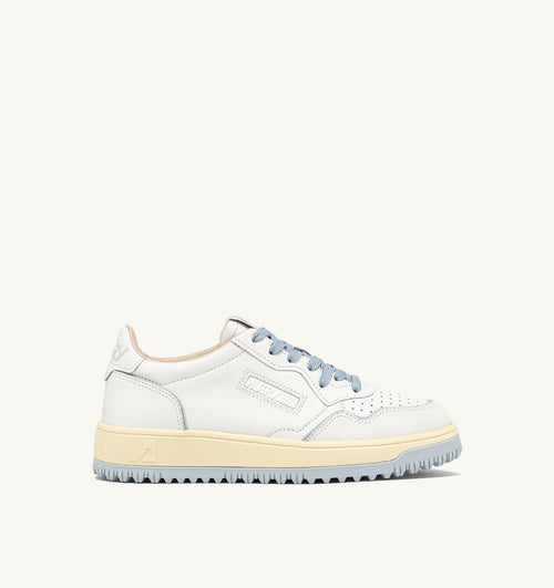 GOLF LOW IN PELLE BIANCA E PEARL BLUE