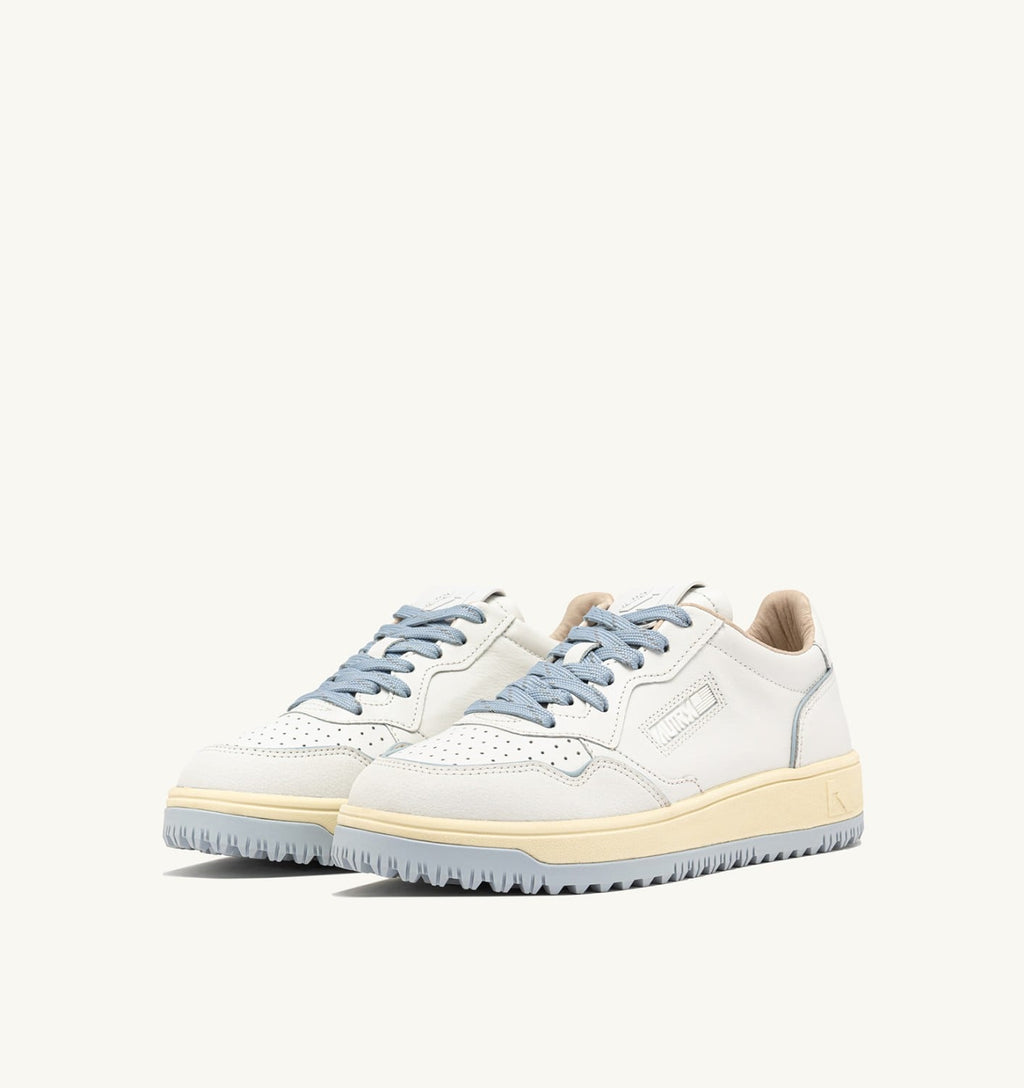 GOLF LOW IN PELLE BIANCA E PEARL BLUE