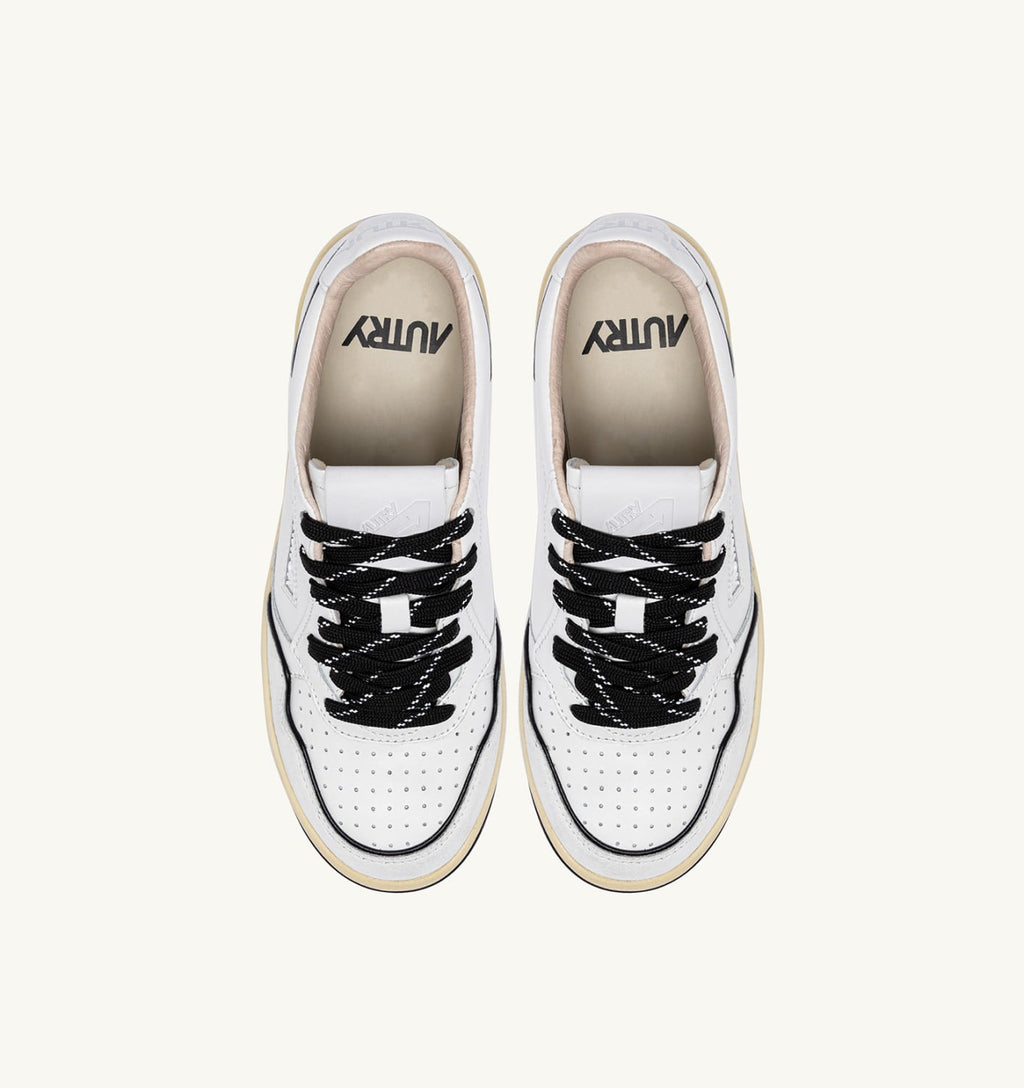 GOLF LOW IN PELLE BIANCO E NERO