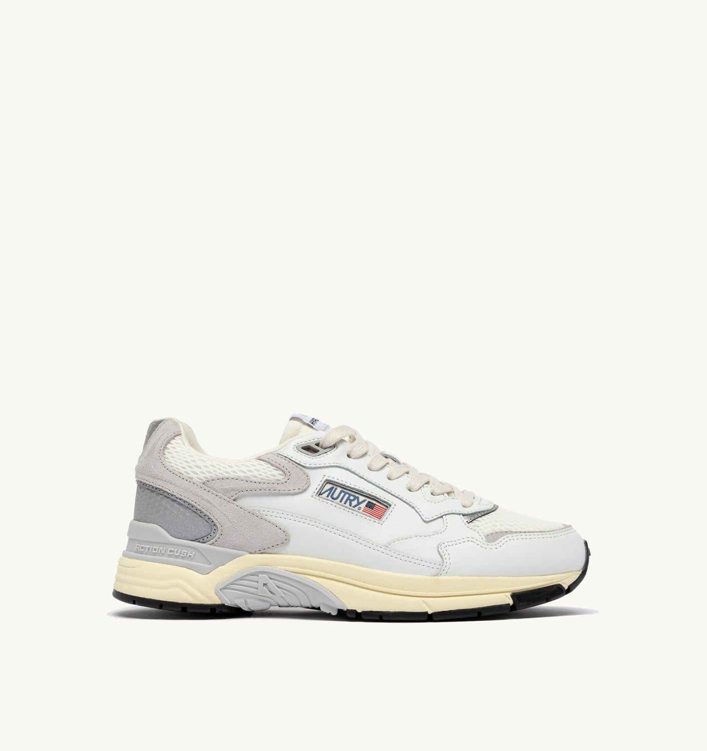 HYPERWAY IN MESH E PELLE BIANCO E GRIGIO