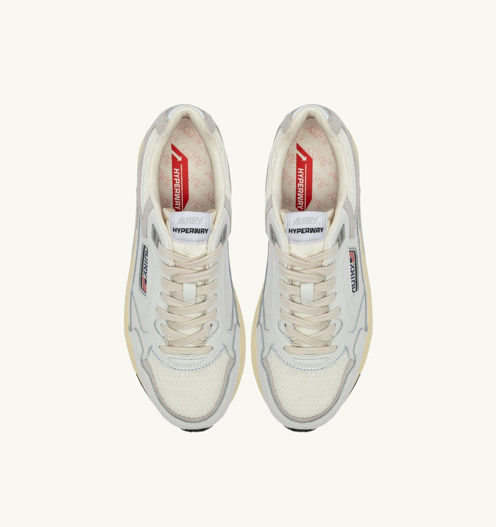 HYPERWAY IN MESH E PELLE BIANCO E GRIGIO