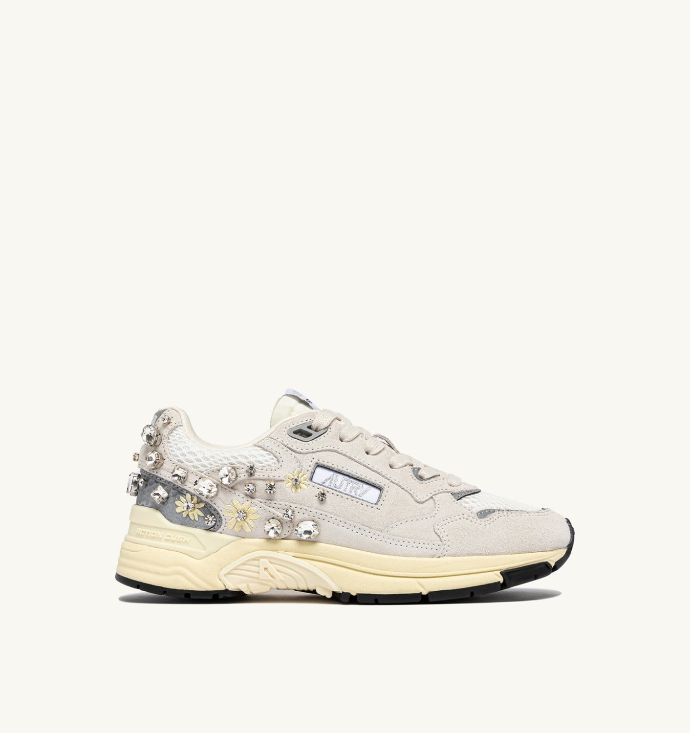 HYPERWAY IN MESH E SUEDE BIANCO CON DETTAGLI