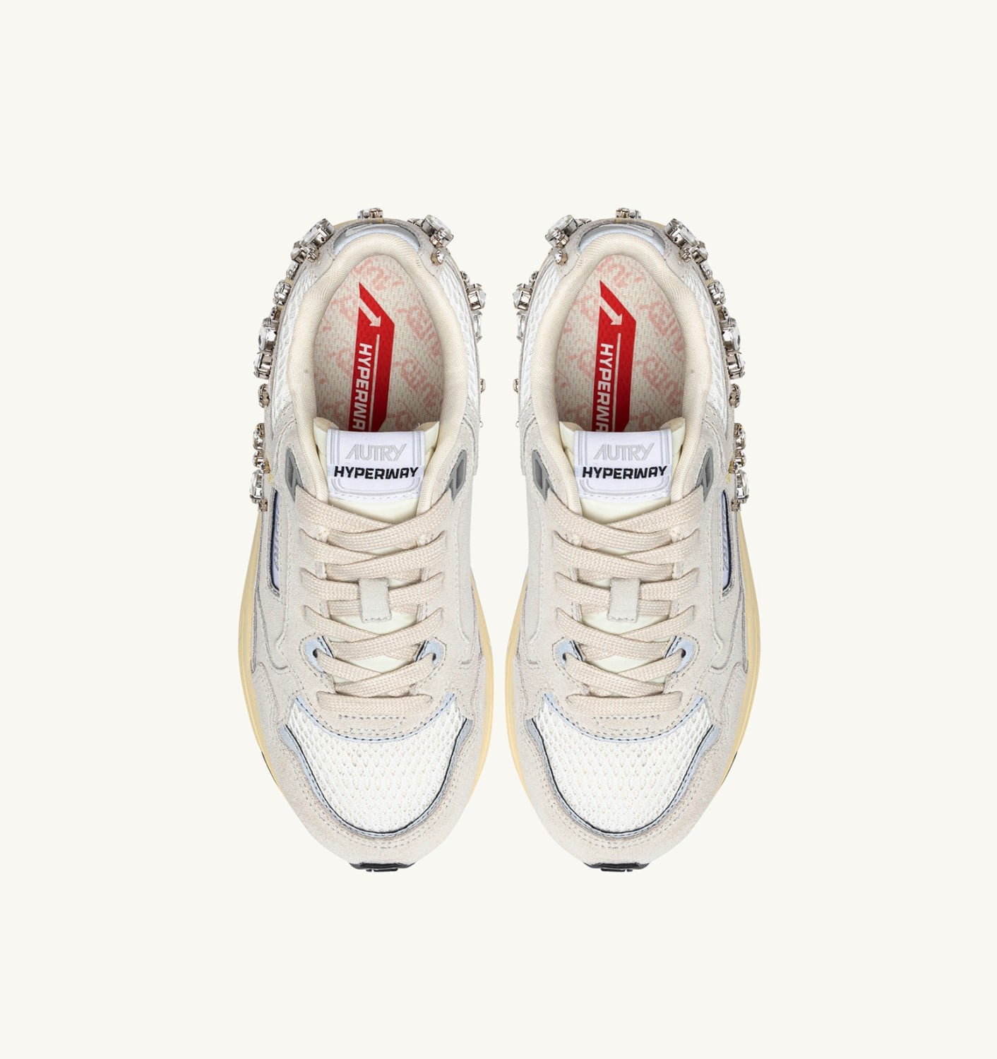 HYPERWAY IN MESH E SUEDE BIANCO CON DETTAGLI