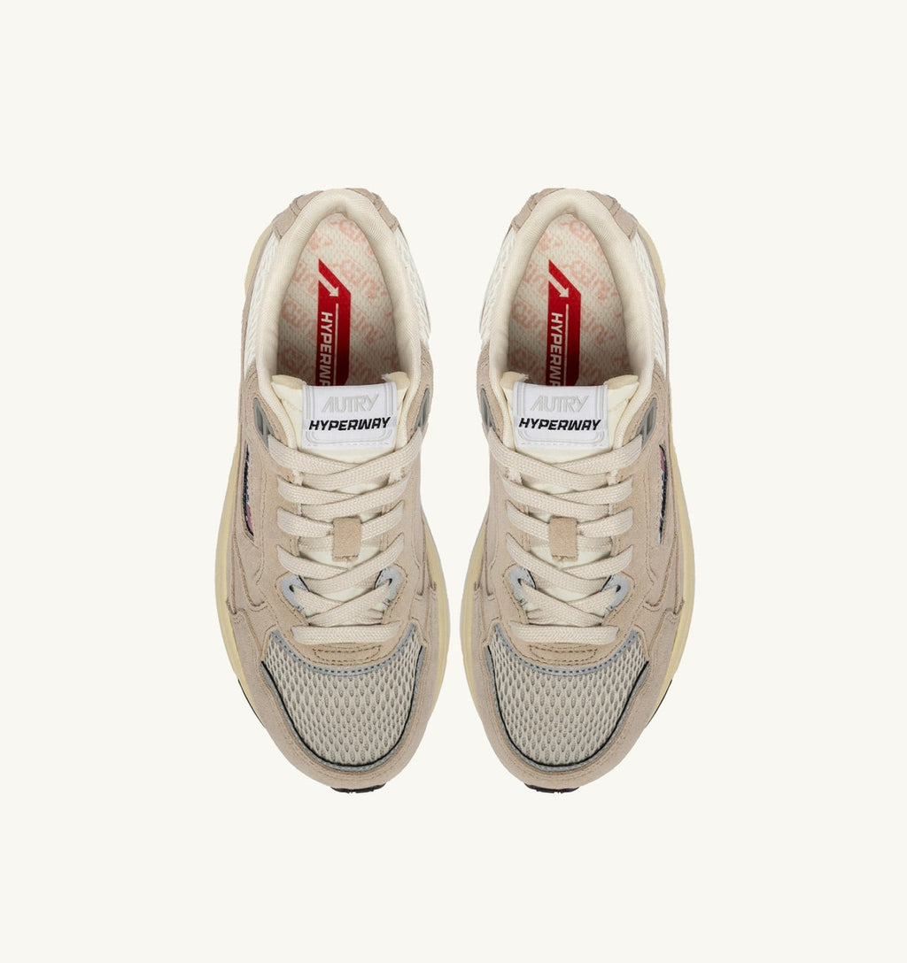 HYPERWAY IN MESH E SUEDE SAND E ARGENTO