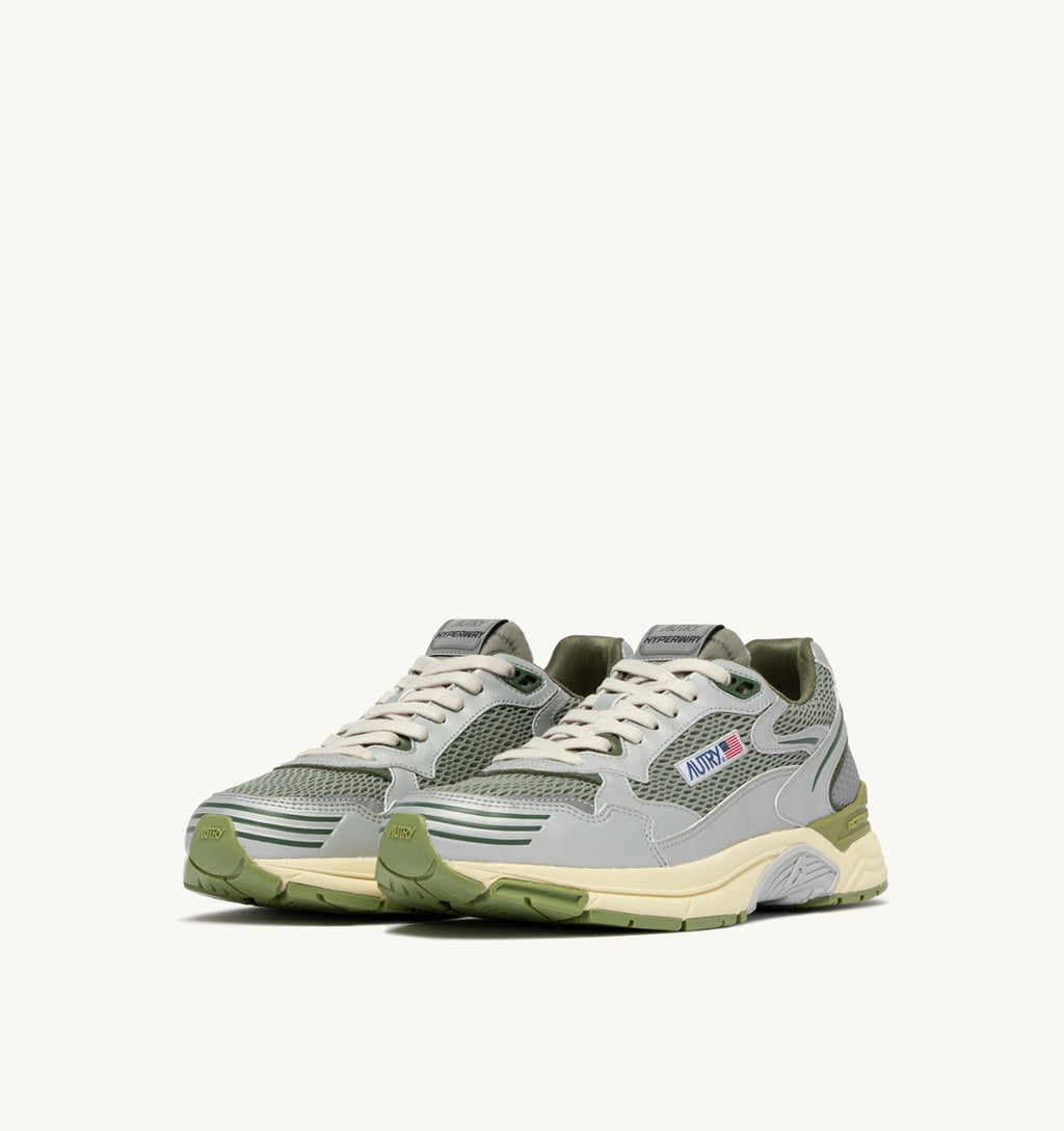 HYPERWAY IN PELLE SINTETICA E MESH ARGENTO SEA GRASS E CYPRESS