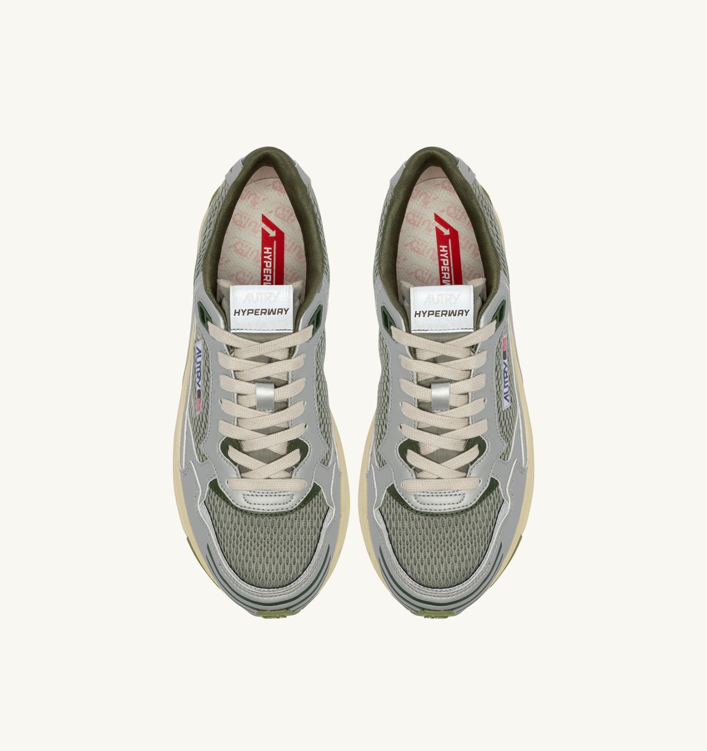 HYPERWAY IN PELLE SINTETICA E MESH ARGENTO SEA GRASS E CYPRESS
