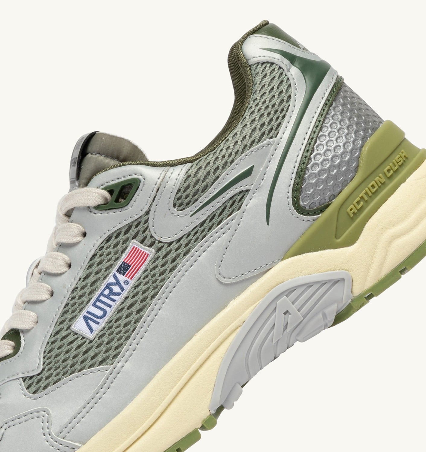 HYPERWAY IN PELLE SINTETICA E MESH ARGENTO SEA GRASS E CYPRESS