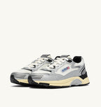 HYPERWAY IN PELLE SINTETICA E MESH BIANCO ARGENTO E NERO UOMO
