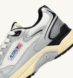 HYPERWAY IN PELLE SINTETICA E MESH BIANCO ARGENTO E NERO UOMO