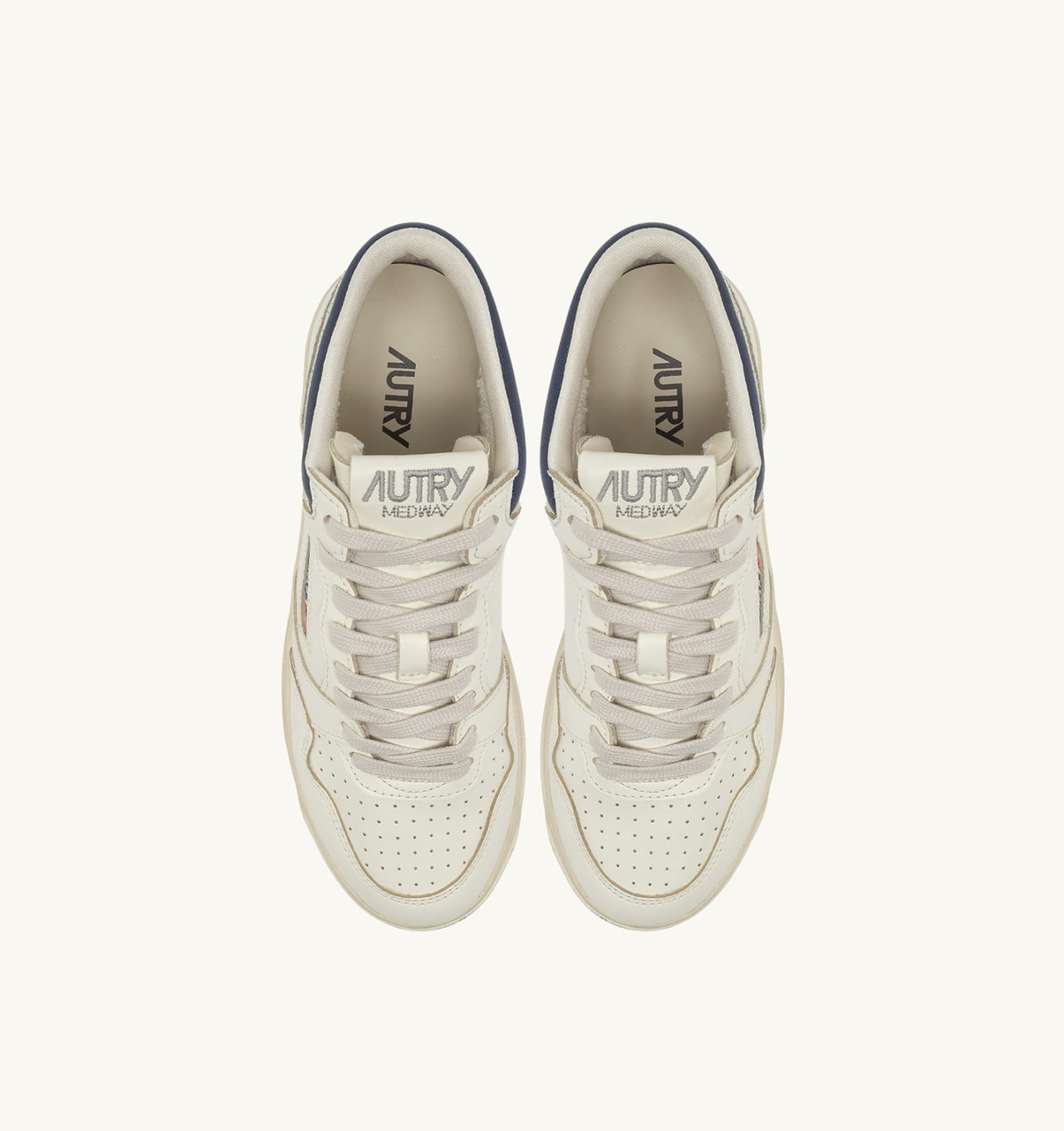 MED-WAY IN PELLE MARSHMALLOW E ENSIGN BLU