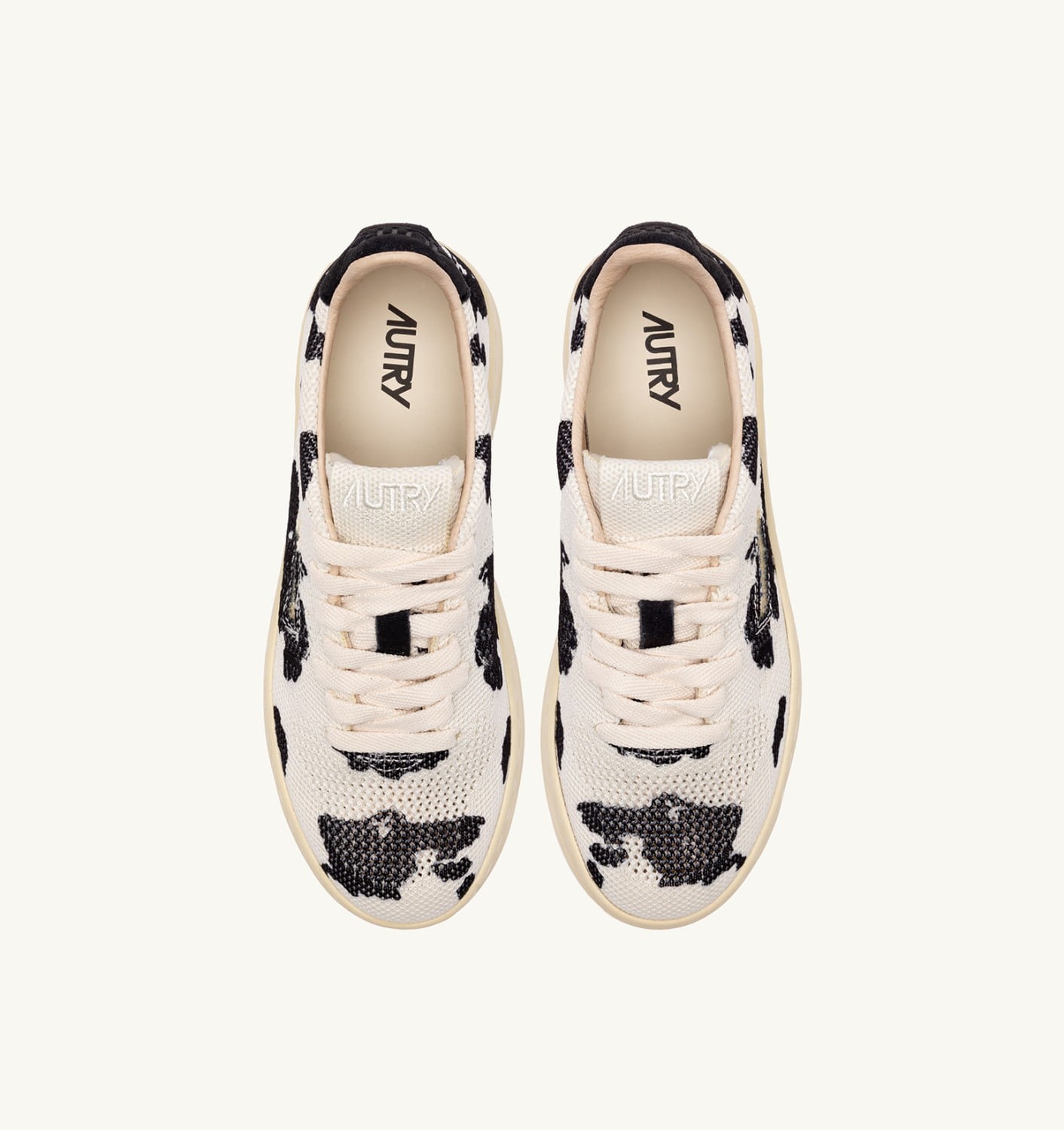 MEDALIST EASEKNIT LOW IN MAGLIA 'COW PRINT' AVORIO E NERO