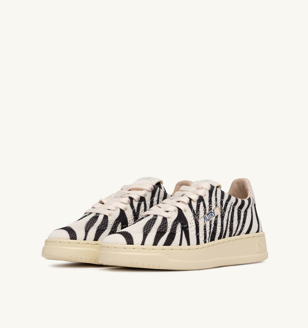 MEDALIST EASEKNIT LOW IN MAGLIA 'ZEBRA PRINT' AVORIO E NERO