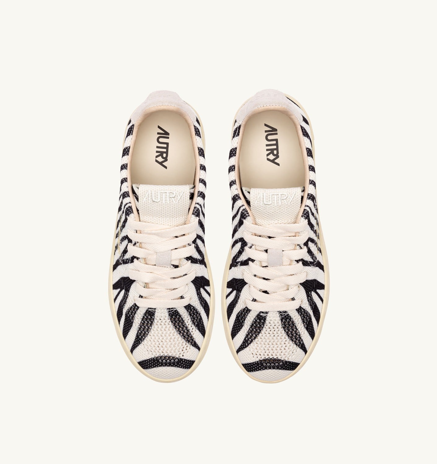 MEDALIST EASEKNIT LOW IN MAGLIA 'ZEBRA PRINT' AVORIO E NERO