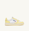 MEDALIST LOW BICOLOR IN PELLE BIANCA E LEMON MERINGUE DONNA