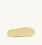 MEDALIST LOW BICOLOR IN PELLE BIANCA E LEMON MERINGUE DONNA