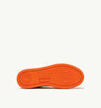 MEDALIST LOW BICOLOR IN PELLE BIANCA E PARSIMMON ORANGE DONNA