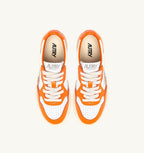 MEDALIST LOW BICOLOR IN PELLE BIANCA E PARSIMMON ORANGE UOMO