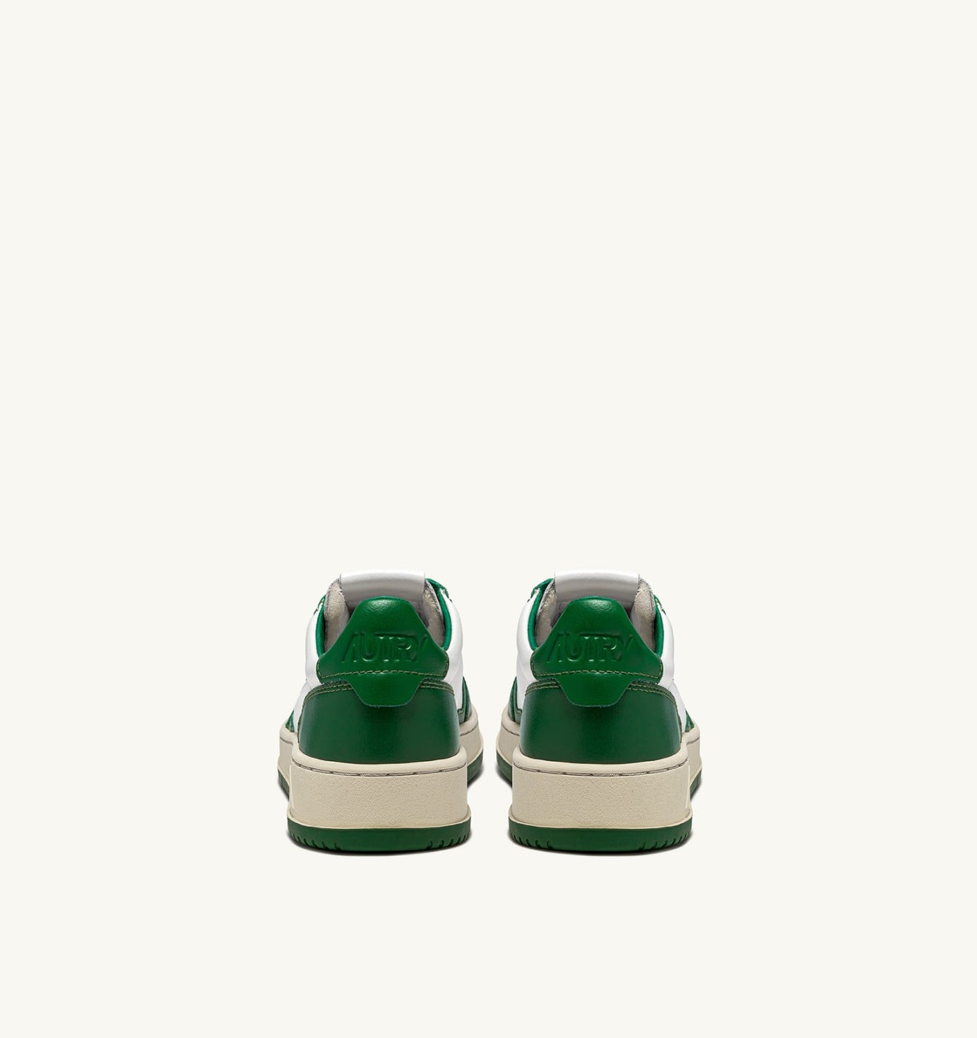 MEDALIST LOW BICOLOR IN PELLE BIANCA E VERDE