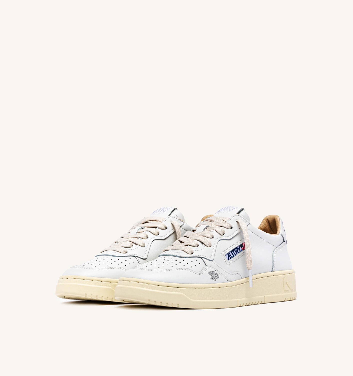 MEDALIST LOW IN PELLE BIANCA CON DETTAGLI ARGENTO