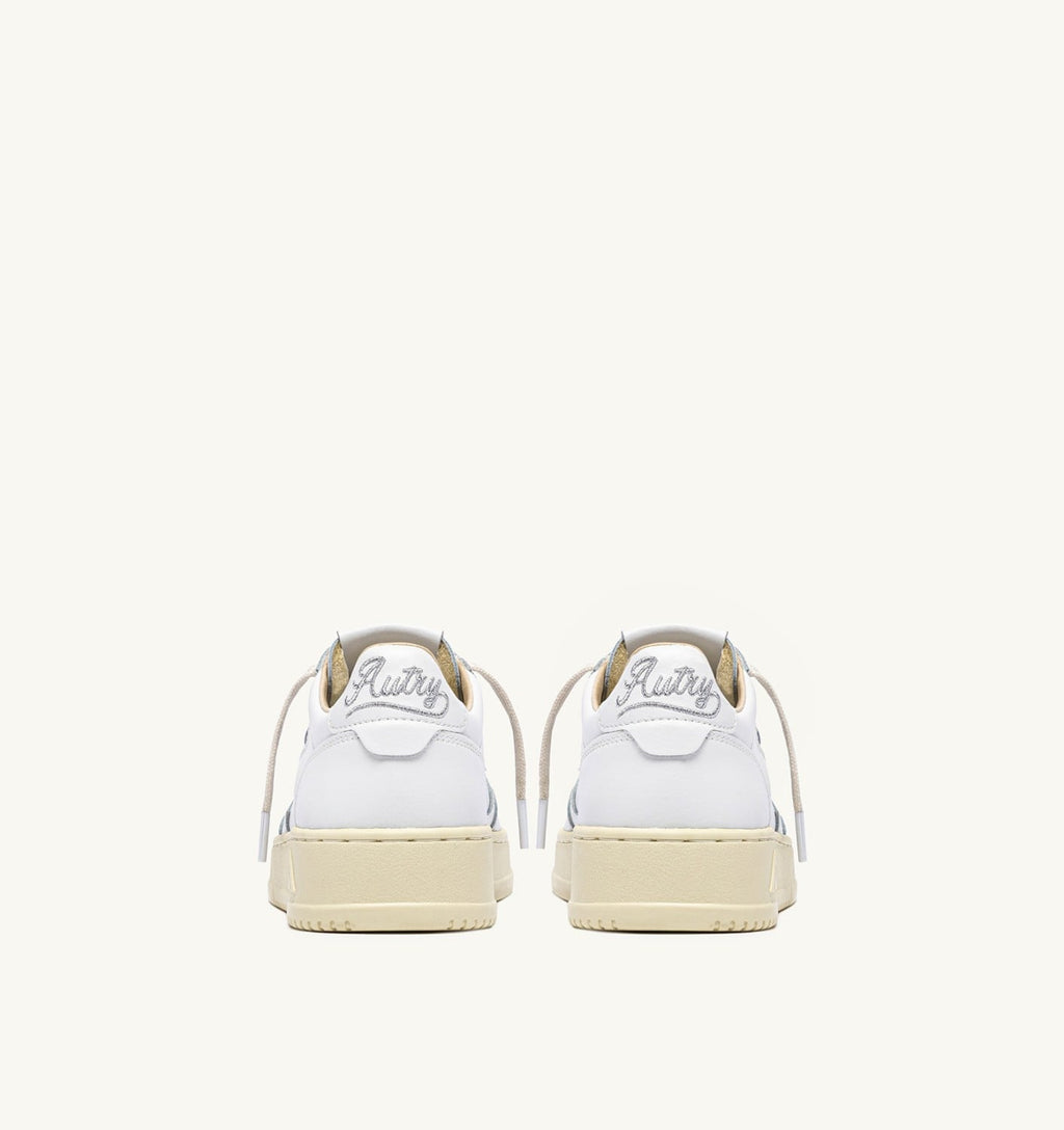 MEDALIST LOW IN PELLE BIANCA CON DETTAGLI ARGENTO