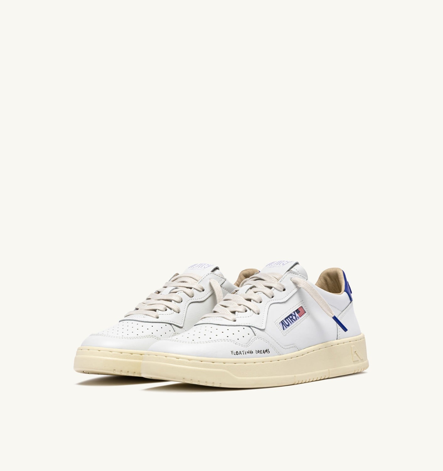 MEDALIST LOW IN PELLE BIANCA E BEAUCOUP BLUE