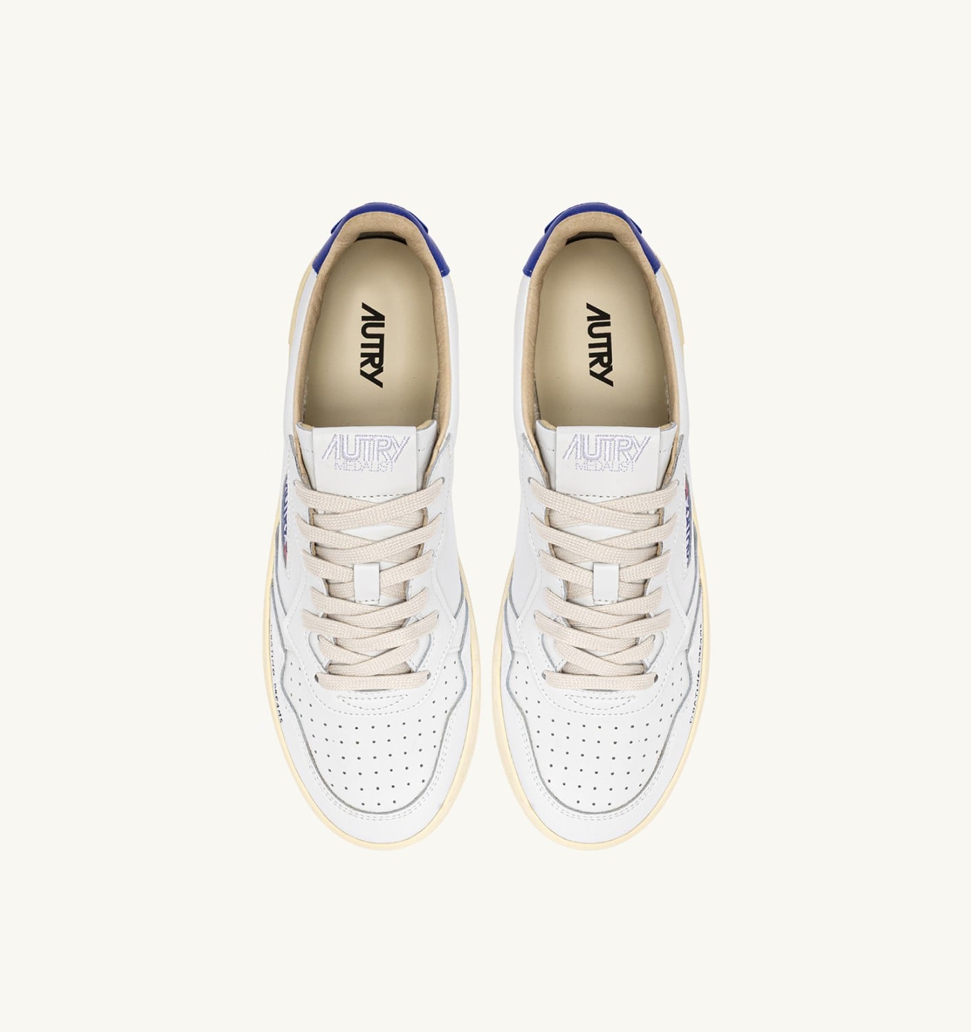 MEDALIST LOW IN PELLE BIANCA E BEAUCOUP BLUE