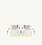 MEDALIST LOW IN PELLE BIANCA E DETTAGLI LUREX ARGENTO