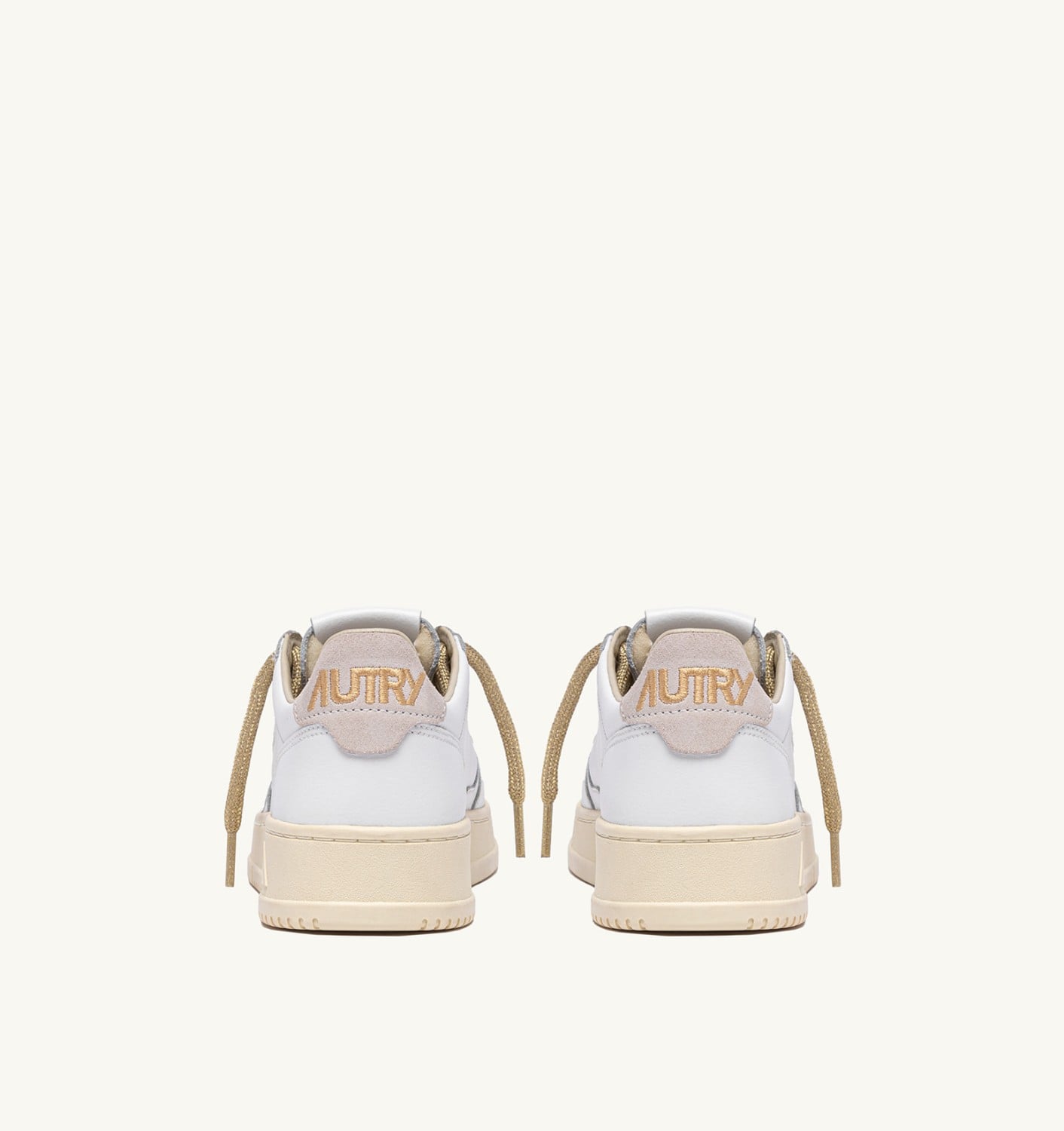 MEDALIST LOW IN PELLE BIANCA E DETTAGLI LUREX ORO